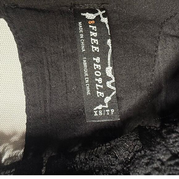 Free People Windows of Lace Black Fringe Sheer Top - Picture 6 of 7